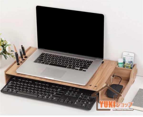パソコン台 台机上 送料無料 オフィス パソコンラック キー 木製