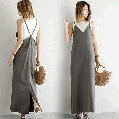 春 き 秋 サロペットスカート ロング 夏 レディース ワンピース