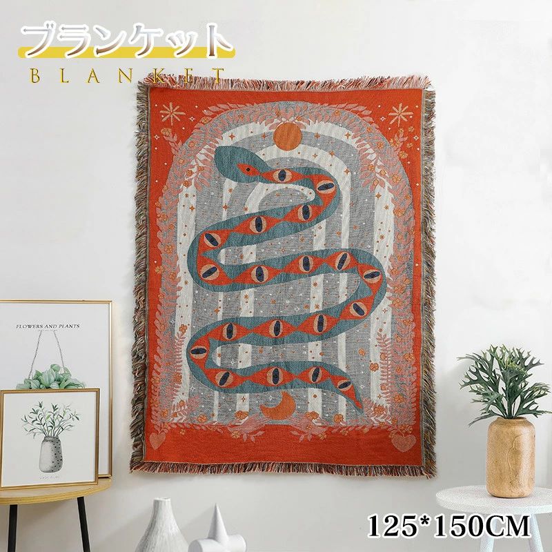 蛇柄 毛布 オール ブランケット オシャレ タオルケット 掛け布団