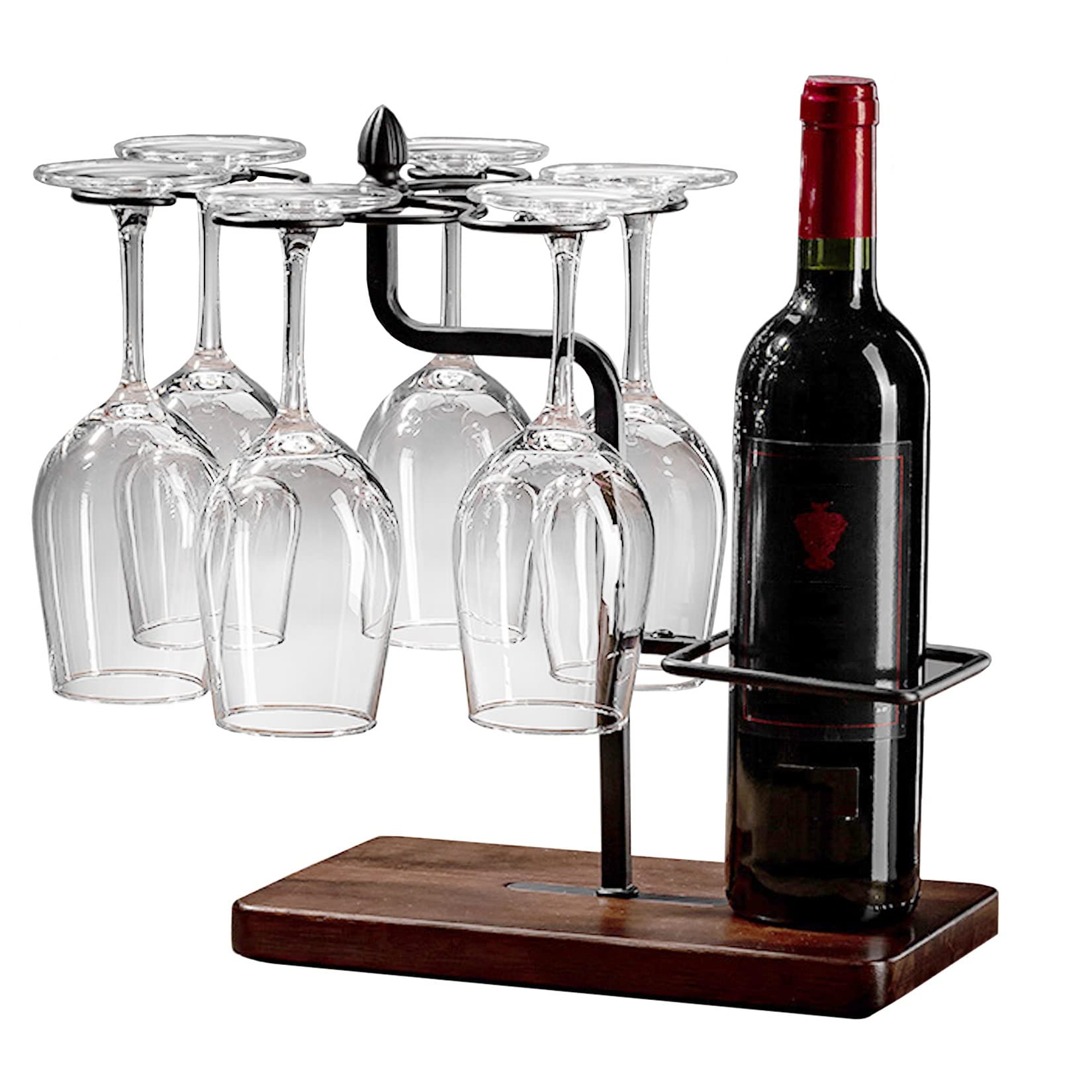 ゴブレットホルダ グラスホルダー 2色 ブラック ブロンズ おしゃれ 金属製 省スペース ワインカップラック ワイングラススタンド