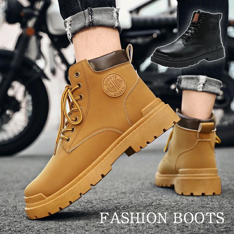 メンズ 秋 厚底 ブーツ かっこ メンズ スニーカー ワークブーツ