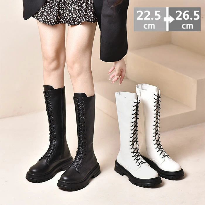 レディース レディース ブーツ 編み上げブーツ 黒 ハーフブーツ