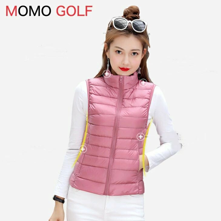 スポーツダウンベスト ゴルフ軽量ダウンベスト 秋冬ゴルフウエア