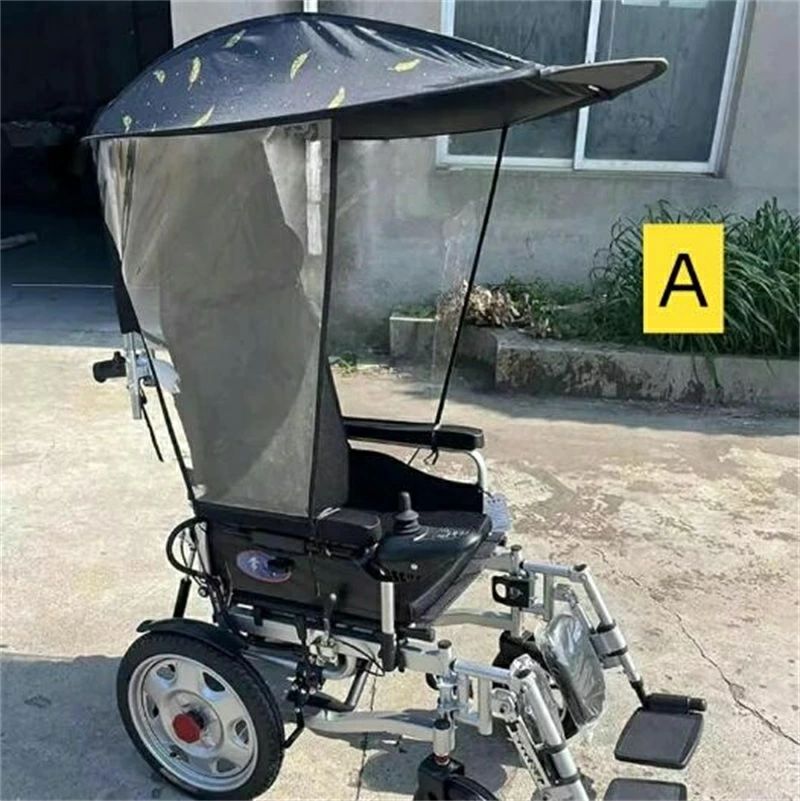 A:日焼け止め雨よけ B:日焼け防止と通気性 ? ? 車椅子用サンシェードレインカバーは、冷たい雨や灼熱の直射日光からユーザーを守るために設計されており、太陽光と有害な紫外線の両方からユーザーを保護し、99.8%の遮断率を誇ります。 ? ? 非常に安定していて耐久性があります - サンシェードカバーは高級素材で作られており、5層の黒い接着剤で日焼け防止と断熱性を高め、多層保護を実現。脱ガムや太陽光によるひび割れを防ぎます。 ? ? 高さ調節可能：車椅子用オーニング傘の高さは100cm、幅は50cm、長さは102cmです。調整ロッドで、モデルの特定の状況に合わせて適切な高さに調整できます。 ? ? 電動車椅子用傘の素材は日焼け止め布で、表面は硬くなく比較的柔らかい質感です。傘布は蓮の葉で覆われているため、傘の表面についた雨滴はすぐに水滴となって滑り落ちます。 ? ? 親しみやすいシンプルなデザインで、3 ステップで取り付けることができ、一般モデル用の高級車椅子用傘で、車椅子のハンドルに簡単に取り付けられます。 車椅子用レインカバー、オーニング、傘立て、日よけ、防塵、防水、オーニング、改造アクセサリー 特徴： ? 日焼け防止と断熱のための 5 層の黒い接着剤、多層保護、剥離なし、日光によるひび割れなし。 ?紫外線防止完全遮光率99.8%。 ? 傘布は蓮の葉で覆われており、傘の表面に落ちた雨滴はすぐに水滴になって滑り落ちます。 ? 配慮された設計により、3 ステップで設置できる、高級車椅子用傘のユニバーサル モデルです。 ? 市販のほとんどの車椅子に適合します。 仕様： 名称：車椅子用サンシェード 素材：防水オックスフォード布 色: 黒 重量: 2kg サイズ： 長さ: 102 cm 幅: 50 cm H：100cm（調整ロッドは車種の特定条件に応じて適切な高さに調整できます） スタイル分類：ハンドル付き車椅子用サンバイザー、ハンドルなし車椅子用サンバイザー パッケージは以下を含みます： 車椅子用オーニング1個
