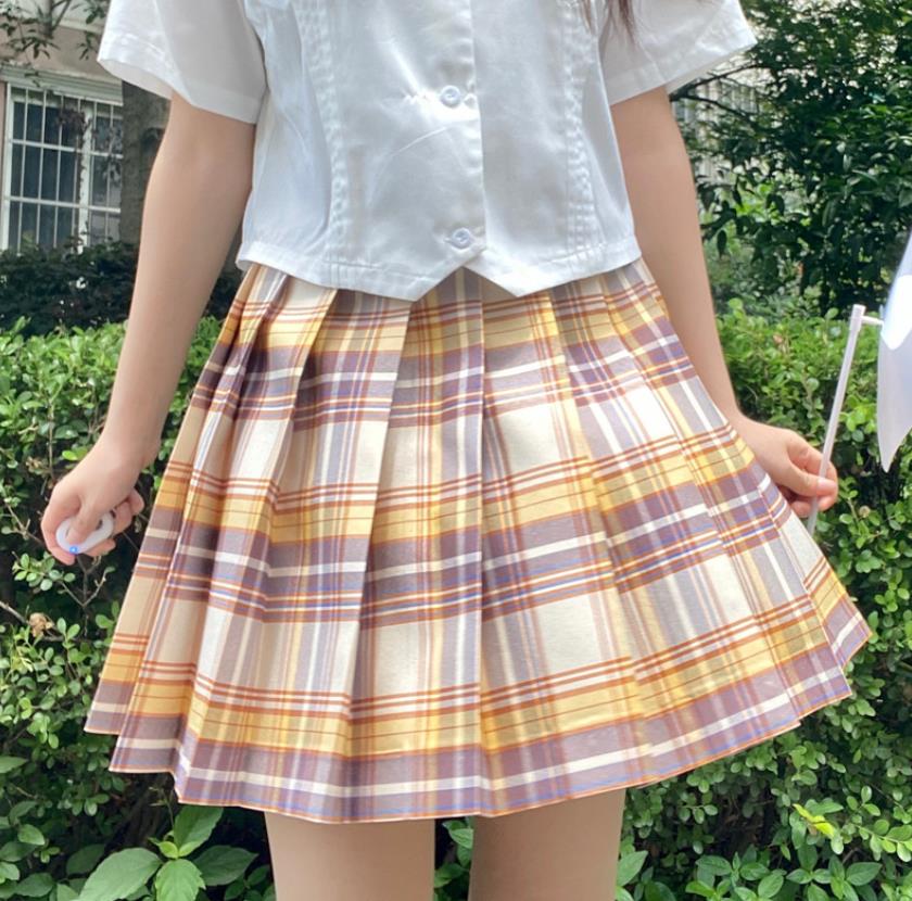 レディース　スカート　制服　フォーマル　細身　大きいサイズ 　学生　jk ミニスカート　学院風　セーラー　　ボトムス　ハイウエスト チェック柄　 ウエスト調節可能　ポケット付き