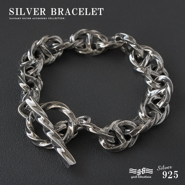 good vibrations グッドバイブレーション ブレスレット シルバーブレス メンズ シルバー925 チェーン ツイスト チェーンブレスレット シルバー
