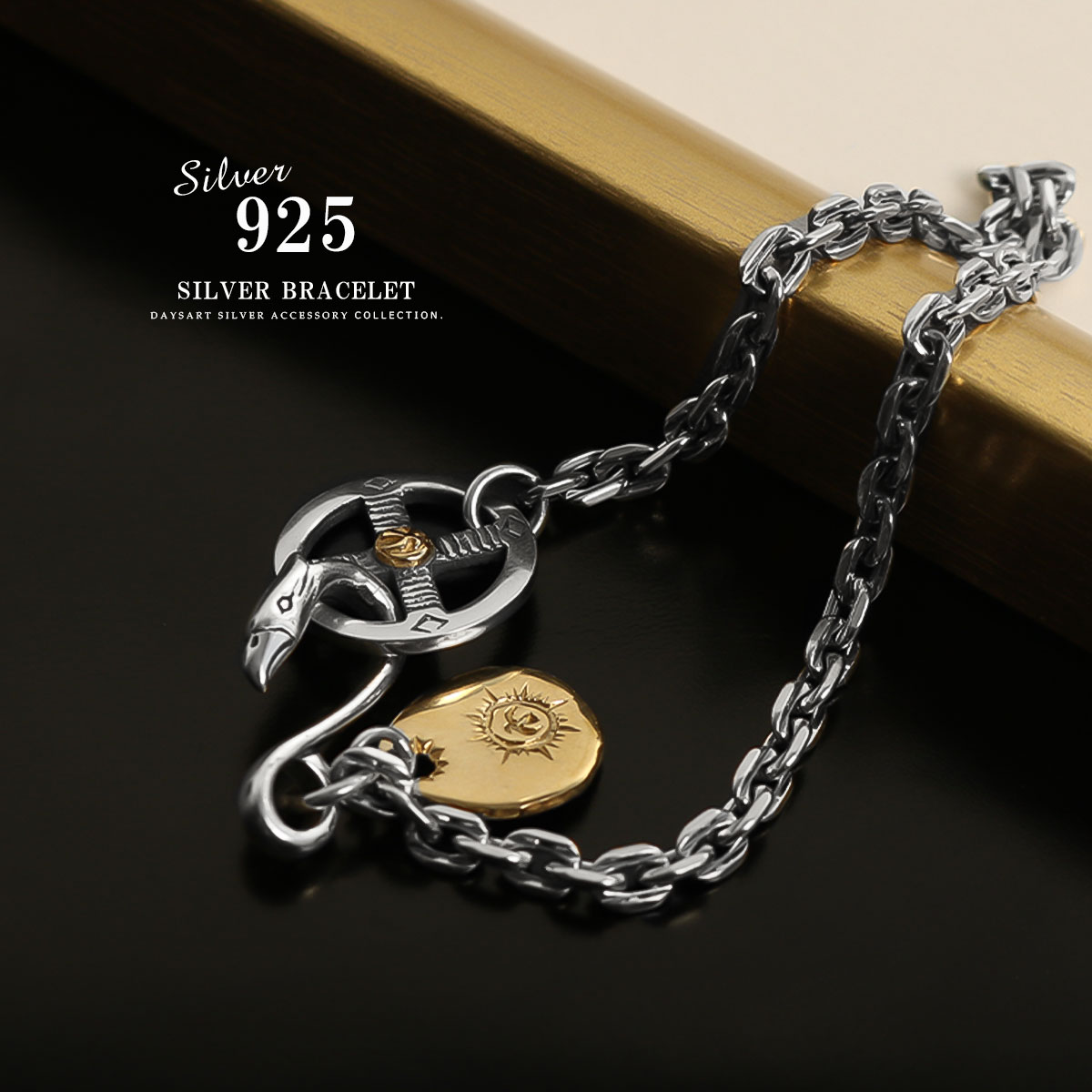 \スーパーSALE対象/ブレスレット シルバー925 ホイール ネイティブ イーグル チェーンブレスレット バングル 腕輪 銀 シルバーアクセサリー メンズ レ...