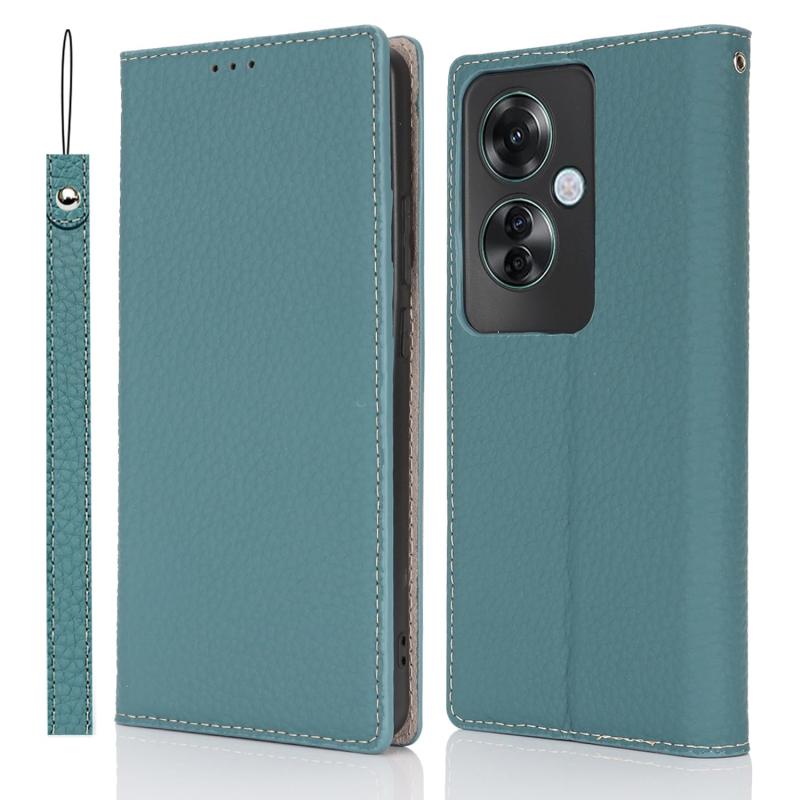 Eastwave for OPPO Reno11 A ケース 本革 牛革 for OPPOReno11A reno 11A 手帳型 カバー 本革 柔らかい 本皮 スプラットホール付き スプラット同梱 内蔵マグネット - ライトブルー nikorashop-10114536 ニコラショップ楽天市場店 サンプル画像2
