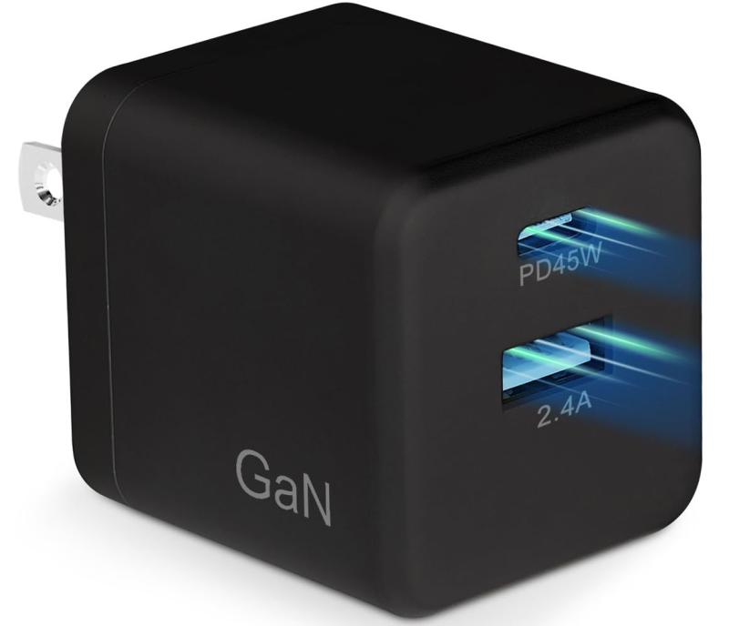 LUCKYDUO PD 充電器 USB-C コンセント 2ポート 42W(12W+30W/45W) 最大出力45W 折りたたみ式プラグ (/QC3.0/PPS急速充電対応)低温GaN V技術(窒化ガリウム)採用【USB-A&USB-C/PD対応/