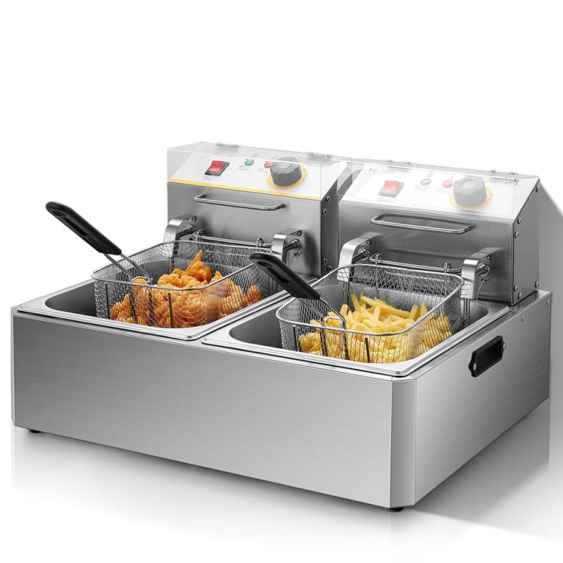 電気フライヤー 卓上フライヤー 4L 6L 12L業務用/家庭用揚げ物器 ミニフライヤー 温度調節 小型 電気 ..