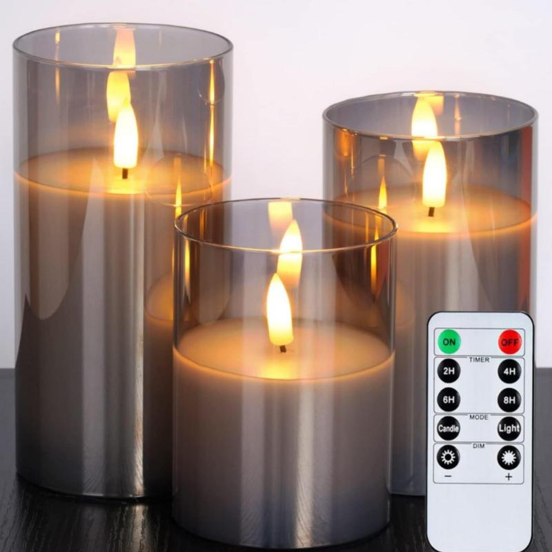 Vixplorn LEDキャンドルライト led ロウソク 暖色光 明るさ調整可能 火を使わない ろうそく ライト 省..