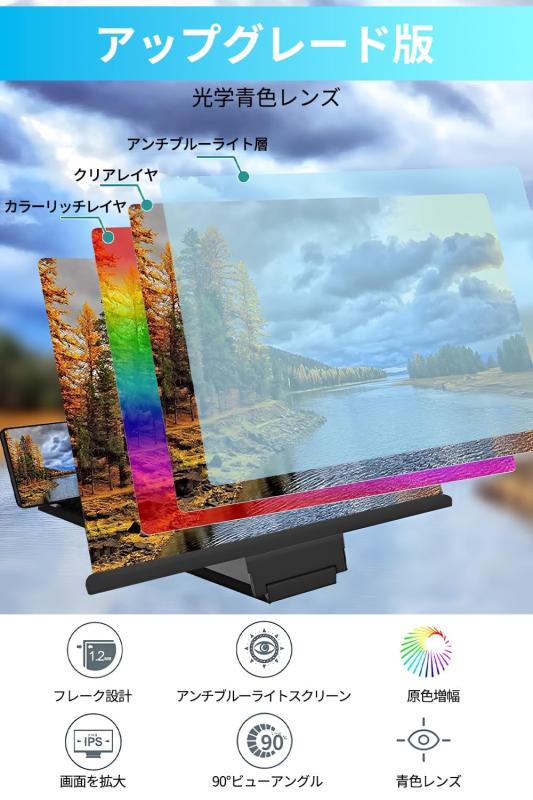 glosshowスマホ拡大鏡ホルダー スマホ拡...の紹介画像2