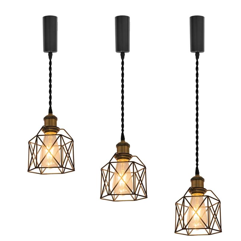 Kiven 3個パック ペンダントライト コード長さ100cm ダクトレール式 収納コップ付き E26対応 電球付属..