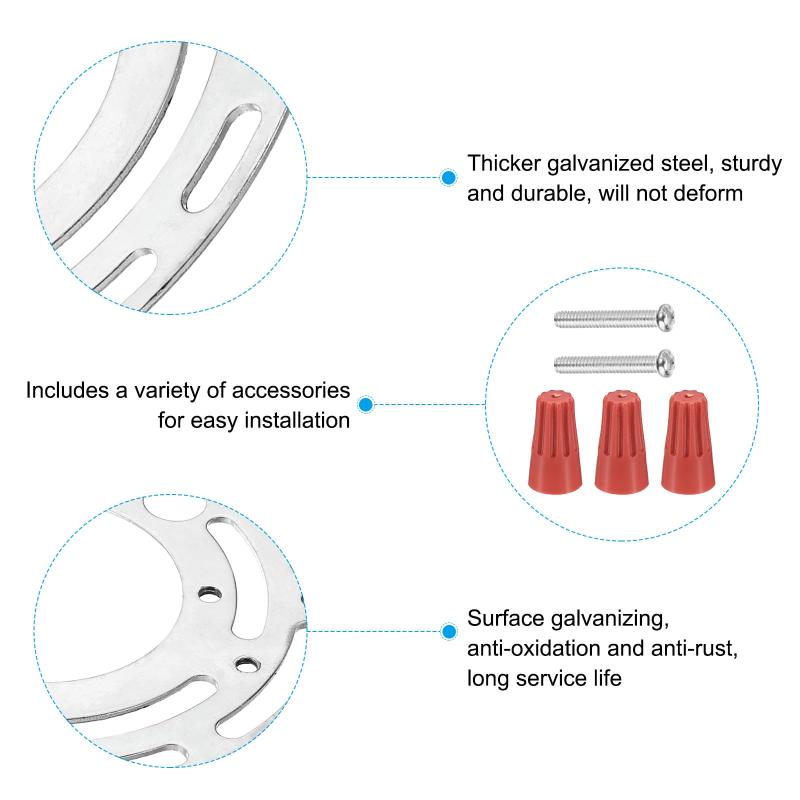 PATIKIL 115mm（4.53"）ユニバーサルライト取り付け スタンドキット 3セットライトクロスバーラウンドてんじょうプレート 壁ライトてんじょうライトペンダントシャンデリア用ネジ付き