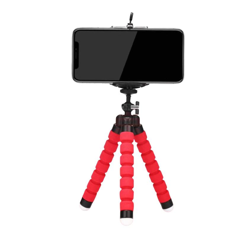 FineGood スマホ三脚 一眼レフ くねくね三脚 自撮り フレキシブル 卓上三脚 持ち運びに便利 小型軽量 ミニ三脚 携帯電話/デジカメ/ビデオ カメラ/プロジェクター (赤)