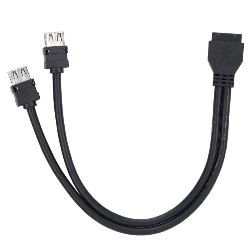 USB3.0データケーブル 5Gbp / s 19 / 20PIN固定足付き デスクトップフロントマザーボード パネルマウントケーブル(0.3m)