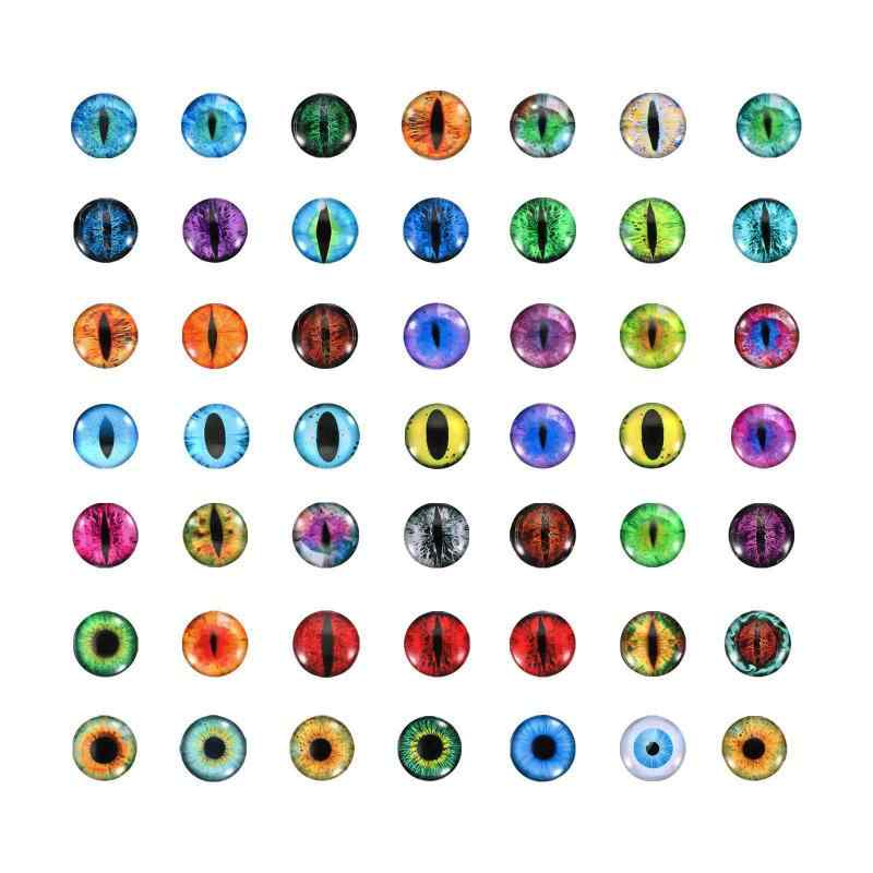 PATIKIL 6mmドラゴンアイ 100個の丸いガラスの目 動物の編み目の目 粘土人形作り クラフトDIYの発見 ジ..