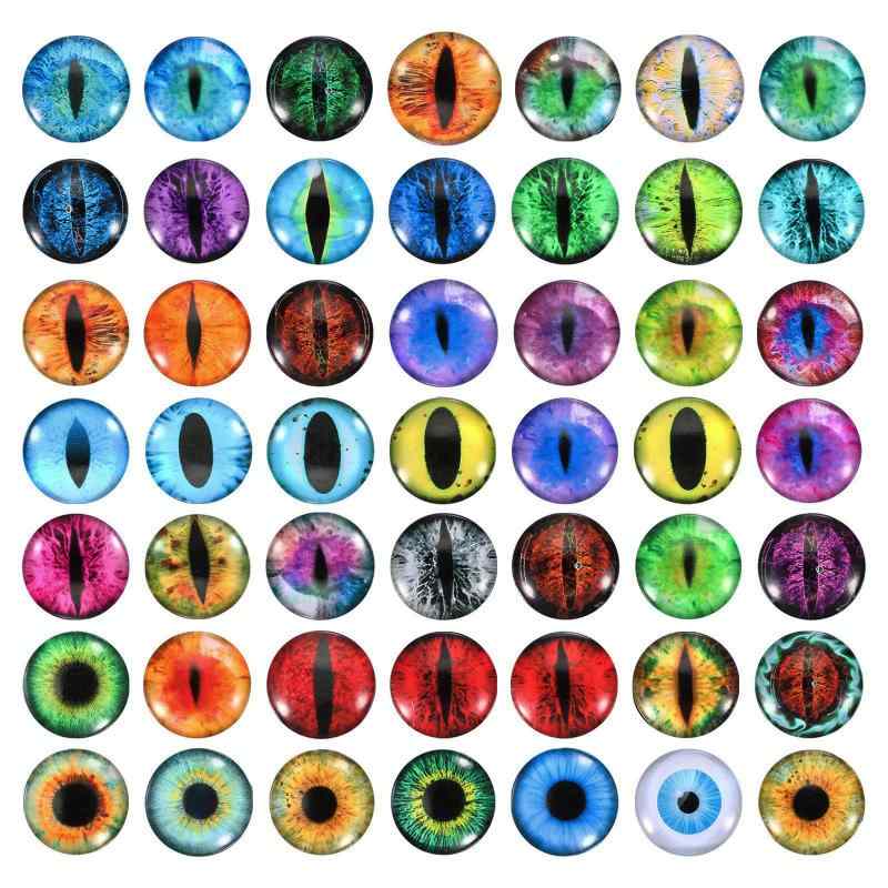 PATIKIL 20mmドラゴンアイ 100個の丸いガラスの目 動物の編み目の目 粘土人形作り クラフトDIYの発見 ..