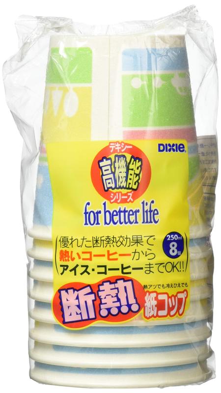 日本デキシー 断熱カップホリデー 250m 8個断熱カップ ホリデー 250ml 8個入パッケージサイズ（約）：W78XD78XH145mmパッケージ重量（約）：52g