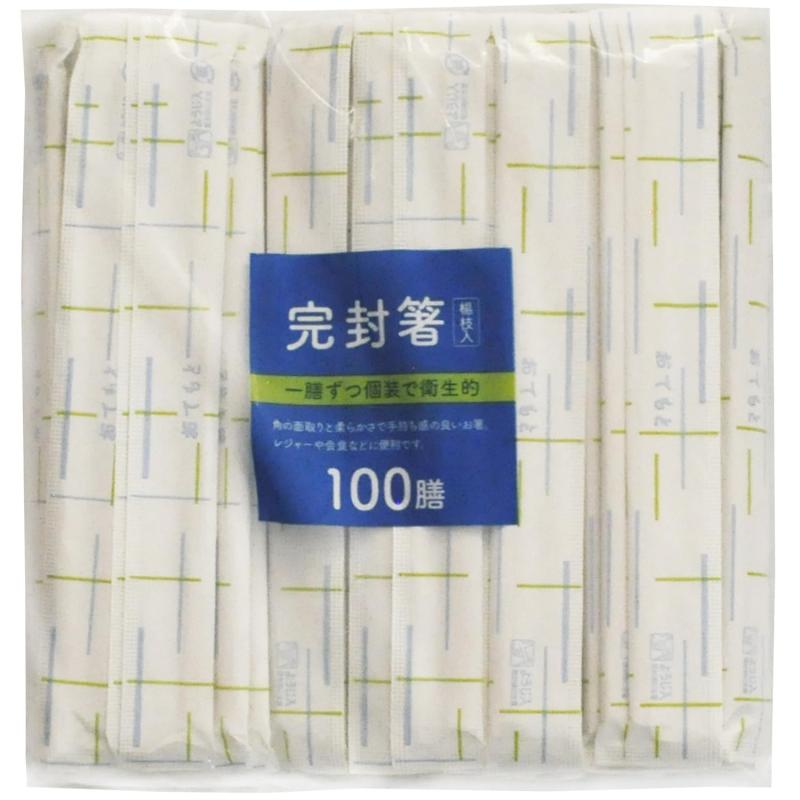 大和物産 アスペン 元禄 完封箸 燦々柄 100膳 割箸 楊枝入 20052入数：100膳サイズ：20.3cm原産国：中国アスペン材割箸個別包装/楊枝入