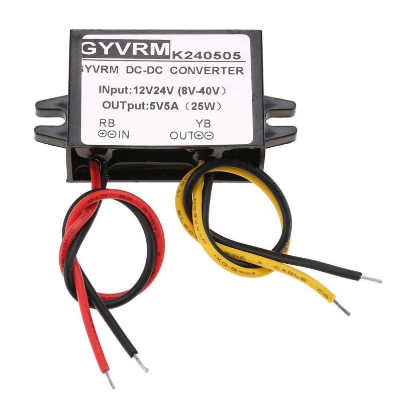 Hilitand DC-DCコンバーター 12V / 24V から 5V 5A 25W 降圧コンバータ GYVRM-K240505