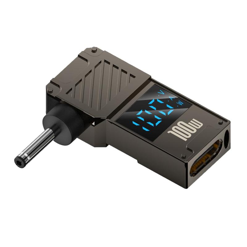 CY アダプター Type-C USB-C 入力から DC 7.4x5.0mm ジャック スマート LED ディスプレイ 100W 出力電力 20V 5A PD 充電 65W アダプター (ノートパソコン用)