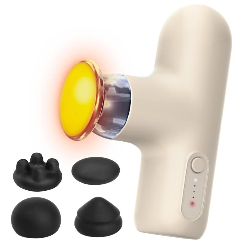 筋膜リリースガン ホットブラスト ハンディガン 240g 温熱 強力 ミニ 小型 軽量 コンパクト アタッチメ..