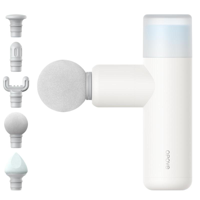 OPOVE M3 mini 筋膜リリースガン 265g超軽量 顔ケア フェイスモード搭載 7mm振幅 5種類アタッチメント 4段階振動レベル 筋膜ガン Type-C充電式 小型 ミニ(2)