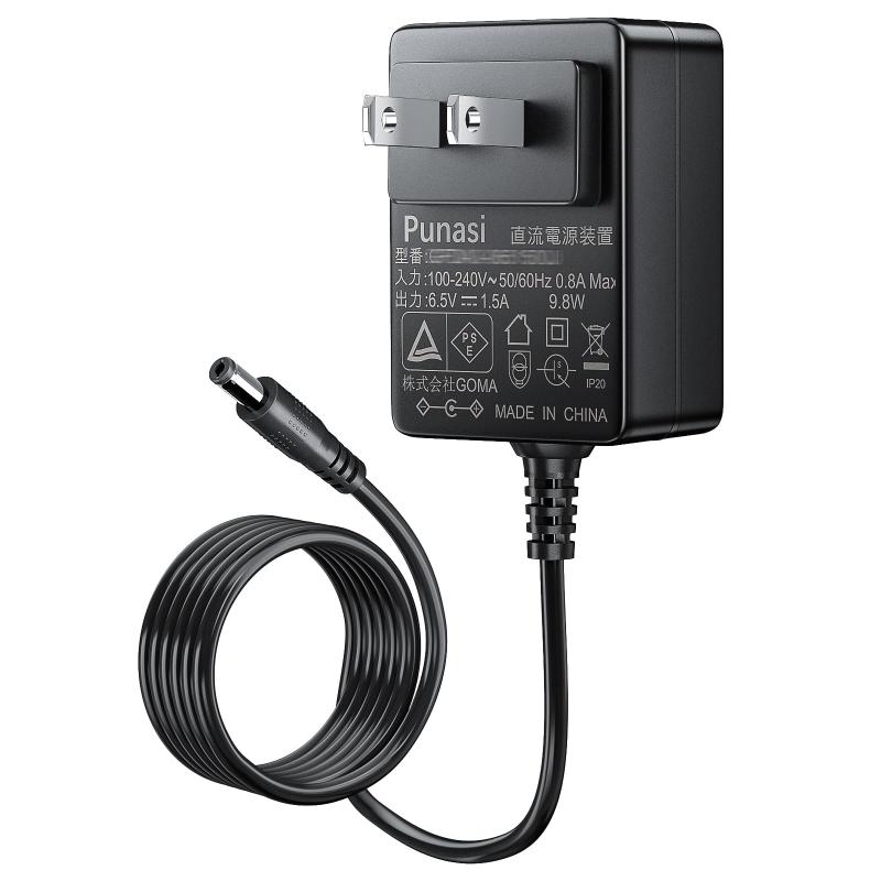 Punasi KING JIM テプラPRO用のACアダプタ AC0615J互換 キングジム 6.5V 1.5A電源 PSE認証 SR150 SR130 SR610X SR300RK SR300TF SR250 SR220 SR220RL など対応