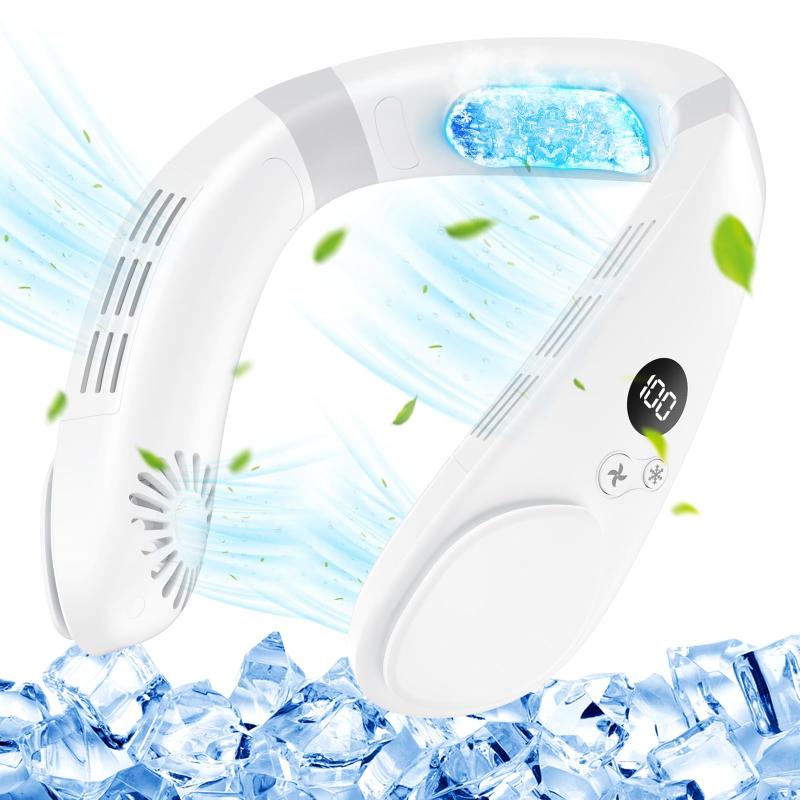 首掛け扇風機 冷却プレート ネッククーラー ネックファン 大風量 携帯扇風機 3段階風力調節 瞬間冷却 ..