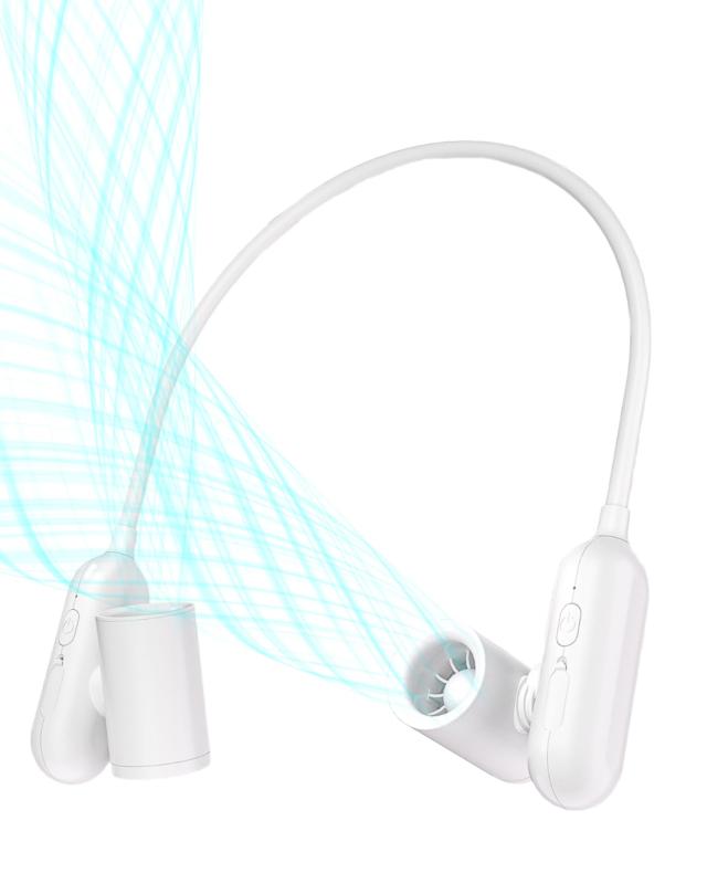 首掛け扇風機 ネックファン【業界最強7m/s風速｜超軽量｜屋外対応型】 高速ドローンモーター搭載 360°角度調整 左右独立送風 Type-C急速充電 ポータブル扇風機 風量3段階調節 高温対策/スポ