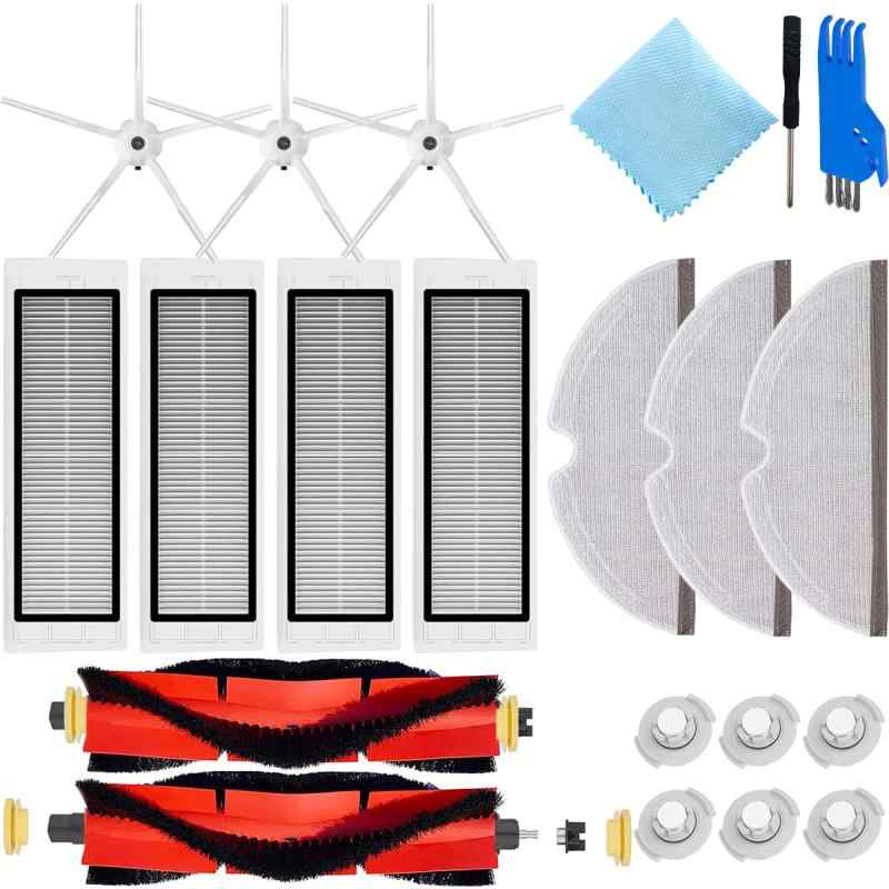 S6 S60 S65 S5 MAX S6 MAXV S6 Pureロボット掃除機と互換性のあるEATBALEアクセサリー用交換部品、ローラーブラシ2個、フィルター4個、モップクロス雑巾3個、サイドブラシ3個、水フィルター6個 (18個)