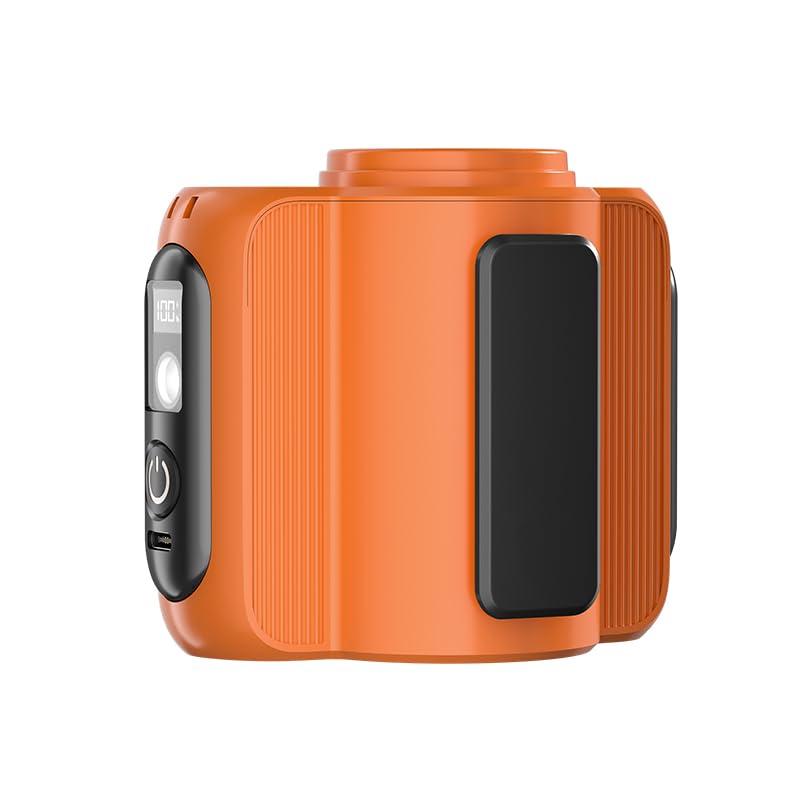 腰掛け扇風機 超強風 小型携帯ファン【1〜100段階調節・LEDディスプレイ＆ライト搭載・Type-C急速充電..