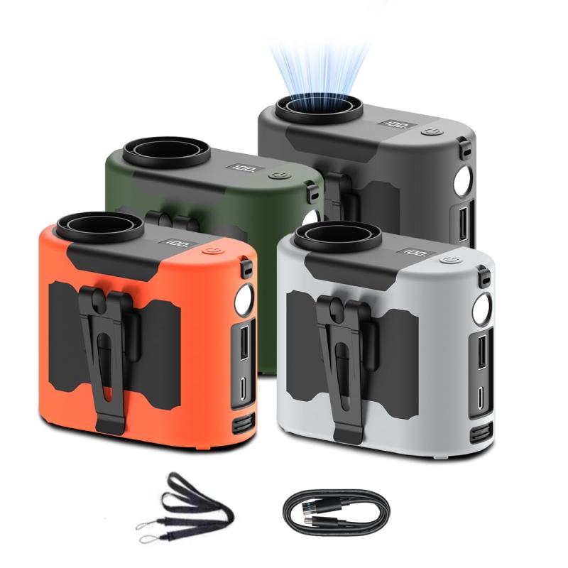 腰掛け扇風機 大容量バッテリー 10000mAh アウトドア ネックファン 防塵＆防水設計 電池残量表示 常時点灯/SOSモードライト搭載 ネックストラップ付属 フードデリバリー・宅配・登山・釣りに