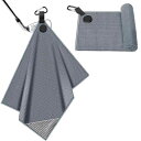 DESELL ゴルフ タオル ゴルフグッズ マグネット式 40*50CM マクリーニングクロス ゴルフ用品 小物 超吸水 速乾 清潔用 持ち運び便利 初心者 カラビナク付き