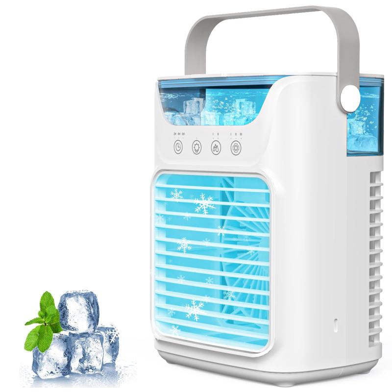 冷風機 冷風扇 強力 人気【2025新型・噴霧加湿・USB-C給電式】卓上クーラー超音波式 噴霧 細かいミスト 氷入れ水冷エアコン 加湿機能 小型 卓上冷風機 700ML大容量 7W省エネ節電対策 3段階風量