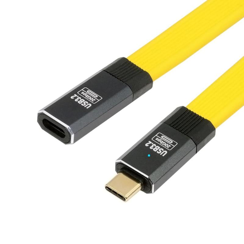 NFHK USB4 オス - メス延長ケーブル 20Gbps フラットスリム FPC ケーブル、100W、8K 5K USB4.0 Type-C、Thunderbolt3/4 対応 (80cm)
