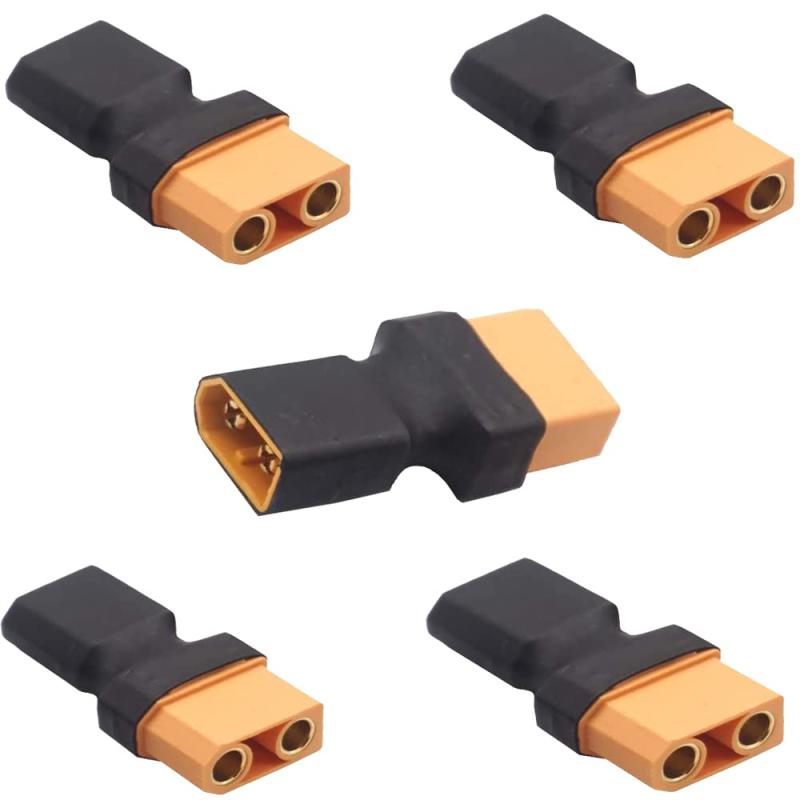 Yiqigou 5本 ワイヤなレXT60 XT-60オスメスプラグコネクタを XT90 XT-90オスメスプラグコネクタに変換するアダプタ (XT60オス~XT90メス)(2)