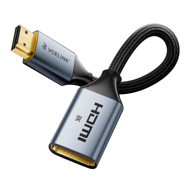 VCELINK 8K HDMI延長ケーブル0.6フィート、HDMI 2.1
