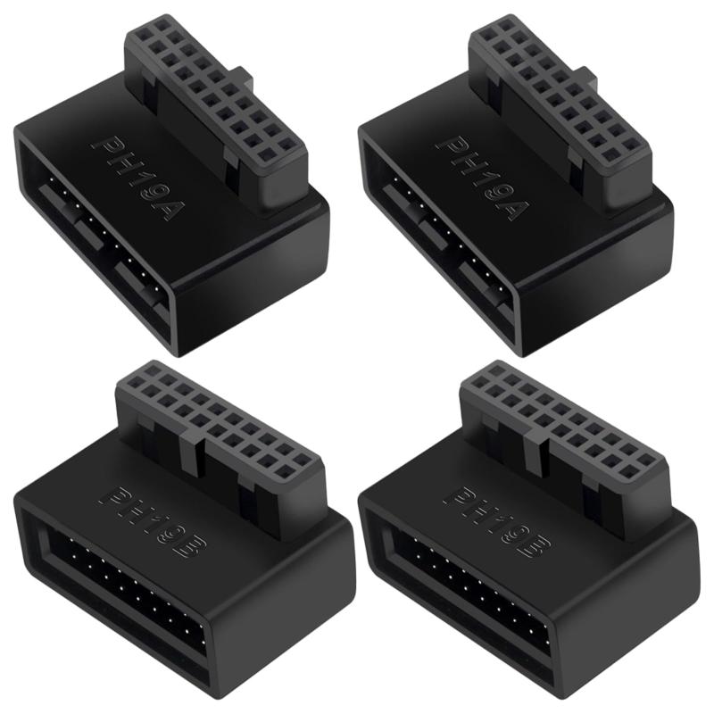 Aristal L型変換アダプタ USB3.0 マザーボード用 90度 19ピン 20ピン対応 配線スッキリ 2種4点セット