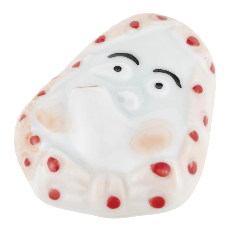 たたら(Tatara) 箸置き ひょっとこ箸置き 赤 磁器 日本製 23601