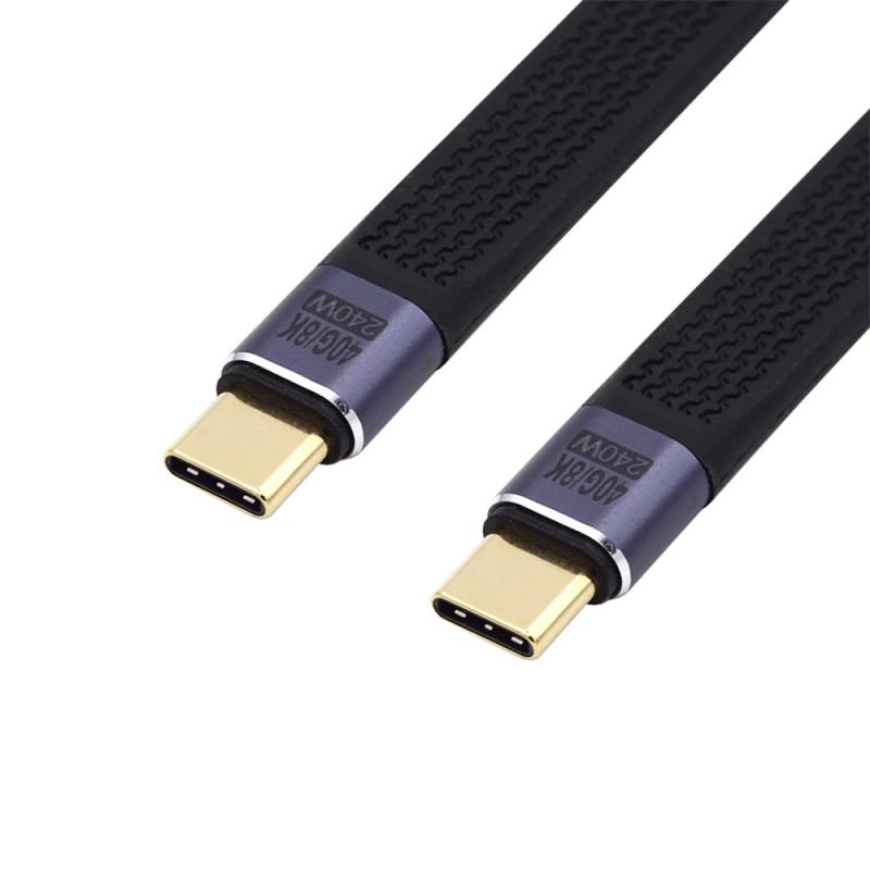 NFHK 240W Type-C USB-C オス-オス USB4 40Gbps 100W 8K フラット スリム FPC データケーブル ノートパソコン 携帯電話用 13cm