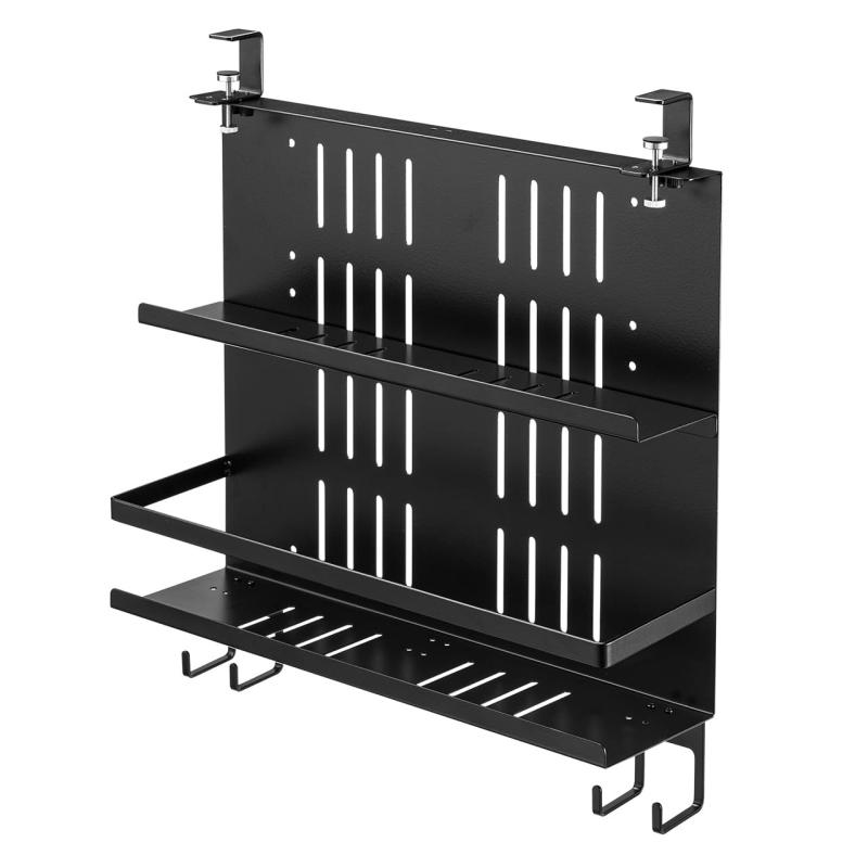 サンワダイレクト デスク下収納ラック クランプ マグネット 木ネジ 電源タップ ドッキングステーション..