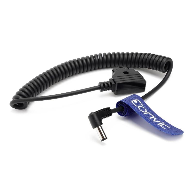 Eonvic D-Tap オス - DC 5.5x2.5mm コイルケーブル デジタル一眼レフリグ 電源 Vマウント アントンバッテリー (直角DC)(2)