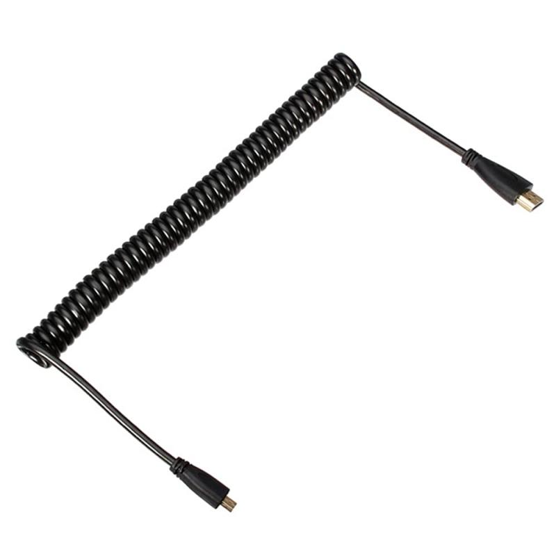 ニコラショップ楽天市場店のChenyang Micro HDMIオスからHDMIオス ストレッチスプリングケーブル TF201 XOOM A500タブレット用｜アングル3