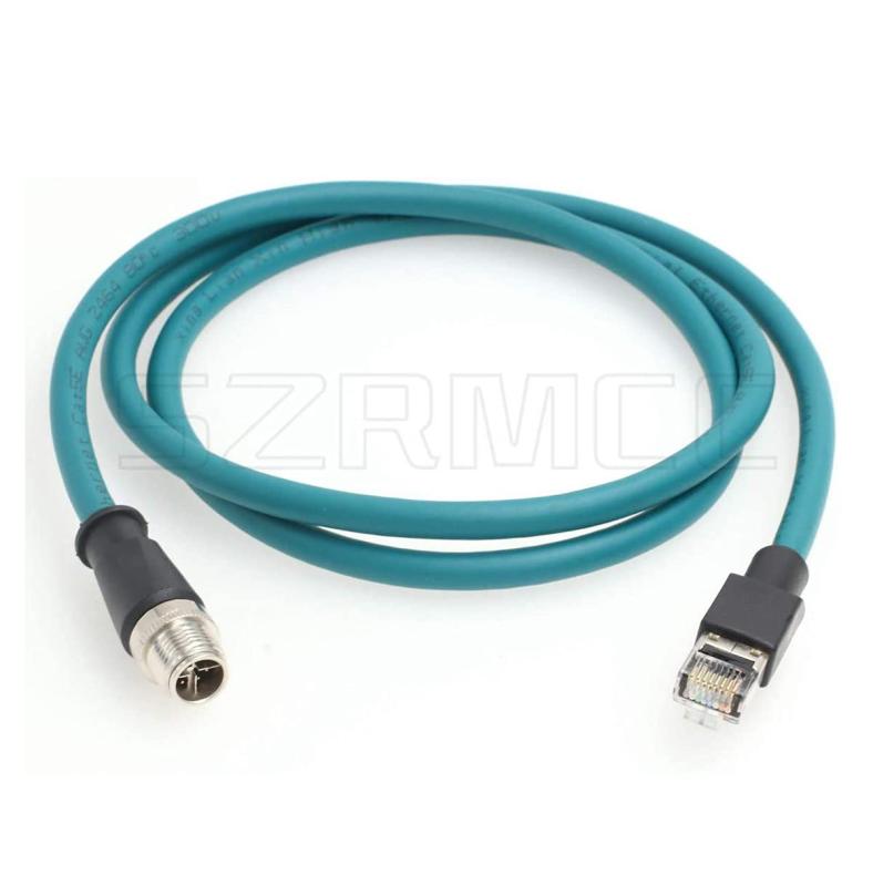 SZRMCC M128位置Xコードオス-RJ45イーサネットネットワークCat-6シールドケーブル（産業用カメラ用）