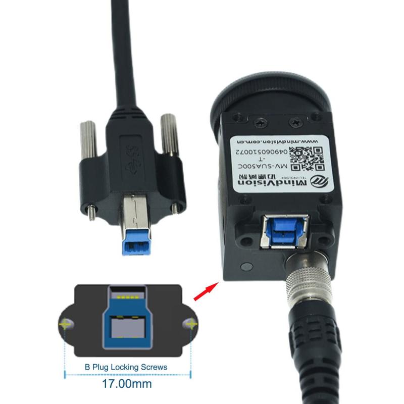 ニコラショップ楽天市場店のCablecc 50cm デュアルサムスクリュー USB 3.0 バックパネル マウント B オス→メス Bタイプ 延長ケーブル｜アングル3