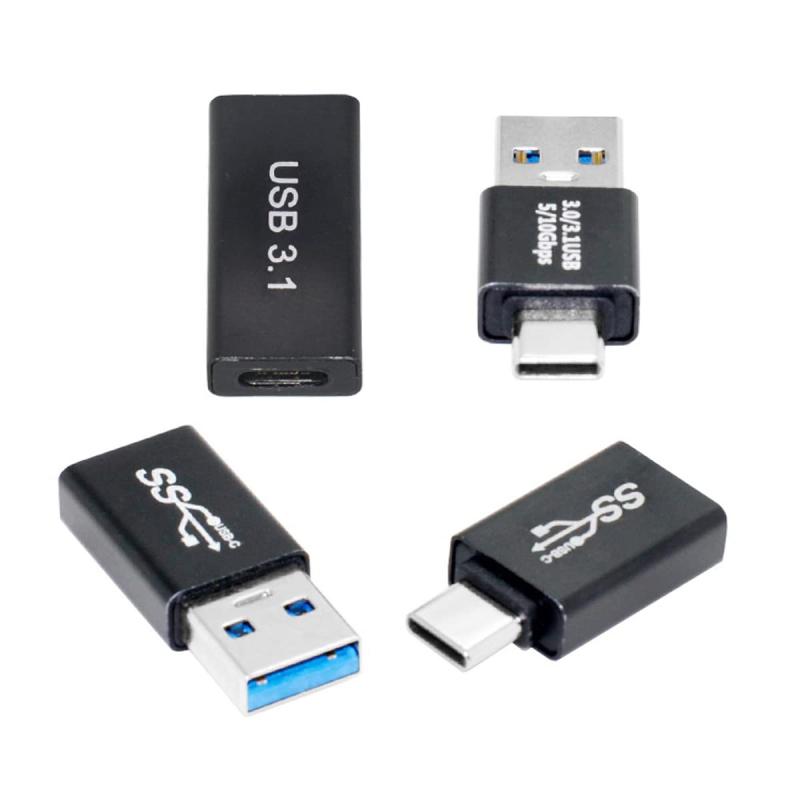 Cablecc 4個/ロット USB 3.1 Type C オス メス - USB3.0 Type A メス OTG データ 10Gbps アダプター ノートパソコン&携帯電話用