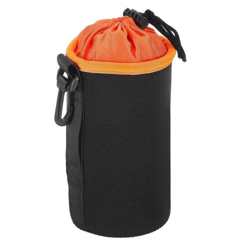 PATIKIL カメラレンズバッグ 3.9インチ 内径x7.1インチ 高さ ドローストリングレンズポーチ 厚い保護用ネオプレン素材 デジタル一眼レフカメラレンズ用レンズケース 水やコーヒーカップ用 黒