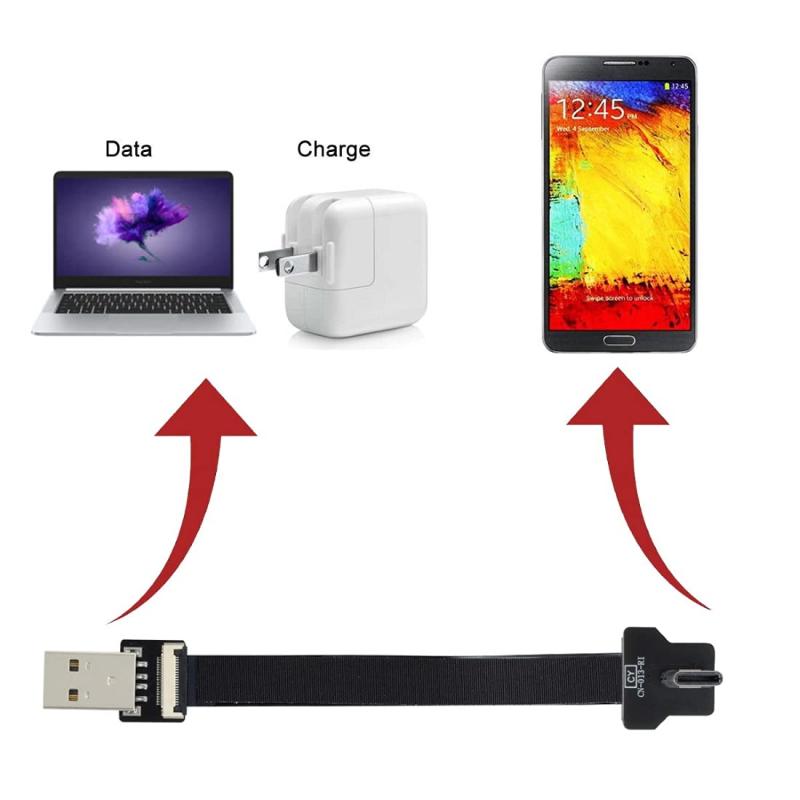 ニコラショップ楽天市場店のChenYang CY タイプA USB 2.0 オス - Type-C オス データ フラット スリム FPC ケーブル 100cm FPV & ディスク & 電話用｜アングル3
